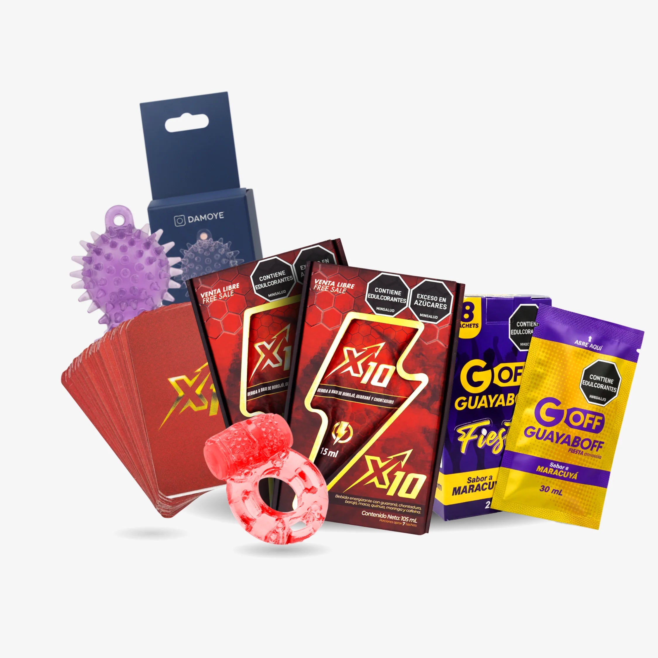 2 Cajas de X10 + Caja Guayaboff + Medusa + Cartas + Anillo